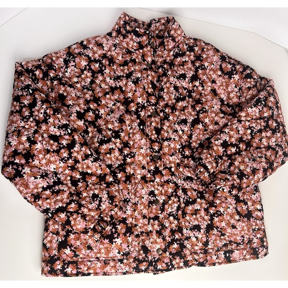 NWT Social Standard Floral Short Quilted Jacket Comfy Women's size M